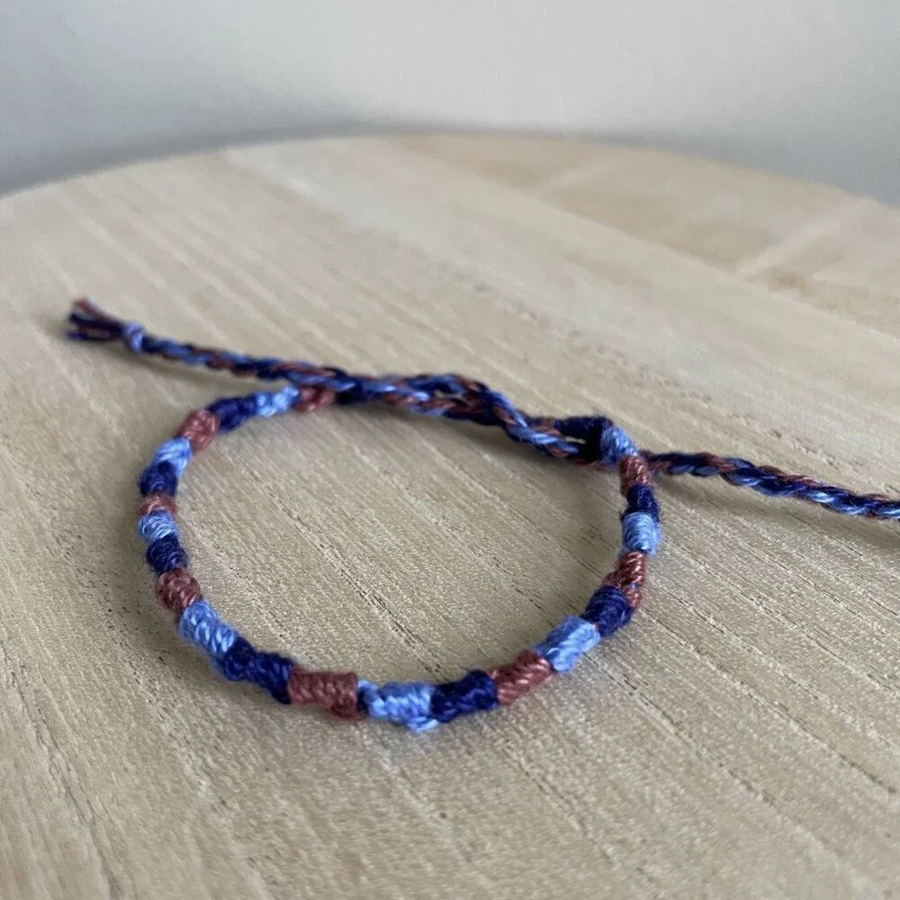 Electra Bracelet, anklet, trendy, comfortable, tie, embroidery thread, woven, gi